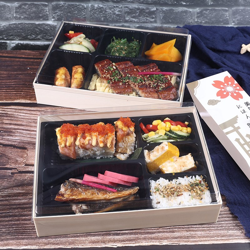 一次性透明餐盒 日式便当盒可降解轻食沙拉打包盒 商务套餐饭盒