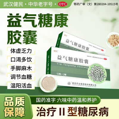 益气糖康胶囊健民糖尿病辅助药平衡血糖药急躁心烦药气阴两虚胶囊