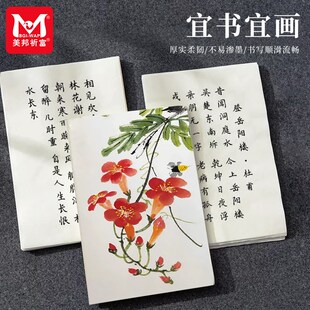 初学者学生专用国画山水画生宣纸工笔画专用8k书画宣纸4K半生半熟