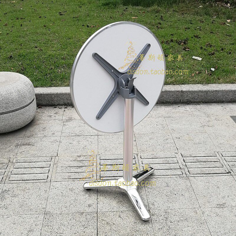 铝边阳台不锈钢圆桌易清洁家用小型餐桌展会茶水间咖啡折叠桌台