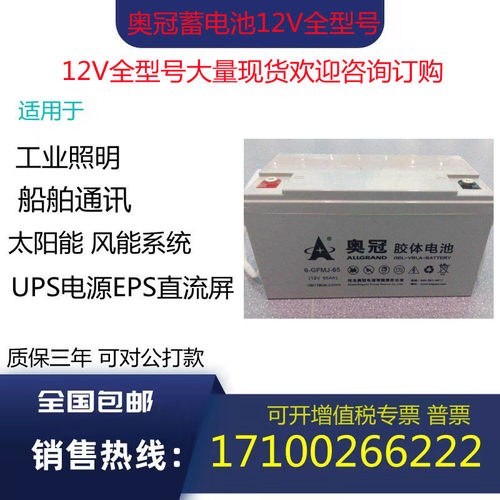 奥冠蓄电池12v24ah38ah40ah65ah100ah120ah150ah200ah胶体太阳能