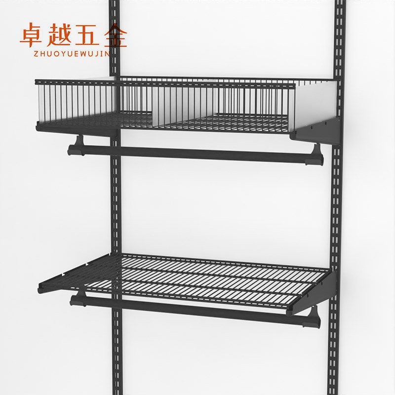 加厚两用托架网板挂衣架金属开放式衣柜配件衣橱储物收纳AA柱挂钩图片