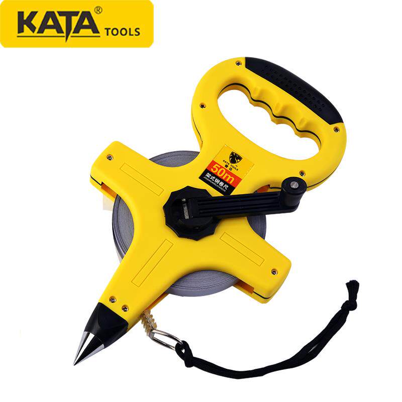 锴达(KATA)KT3250A 50米手提式架式钢卷尺十字长卷尺工程尺