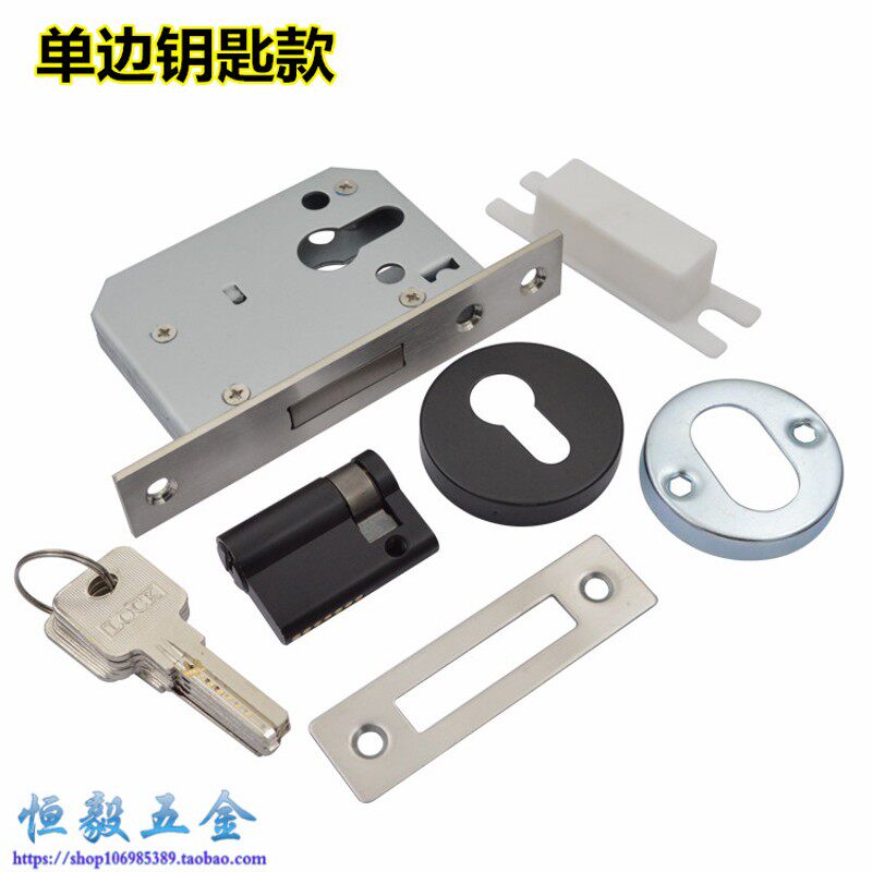 黑色单面边门锁不锈钢木门中间锁加厚门地锁背景门锁隐形门暗藏锁