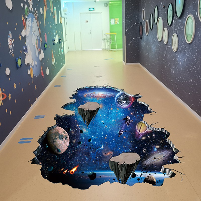 万圣节日圣诞3D立体地贴墙贴画展装饰布置活动商场贴纸学校卡通幼