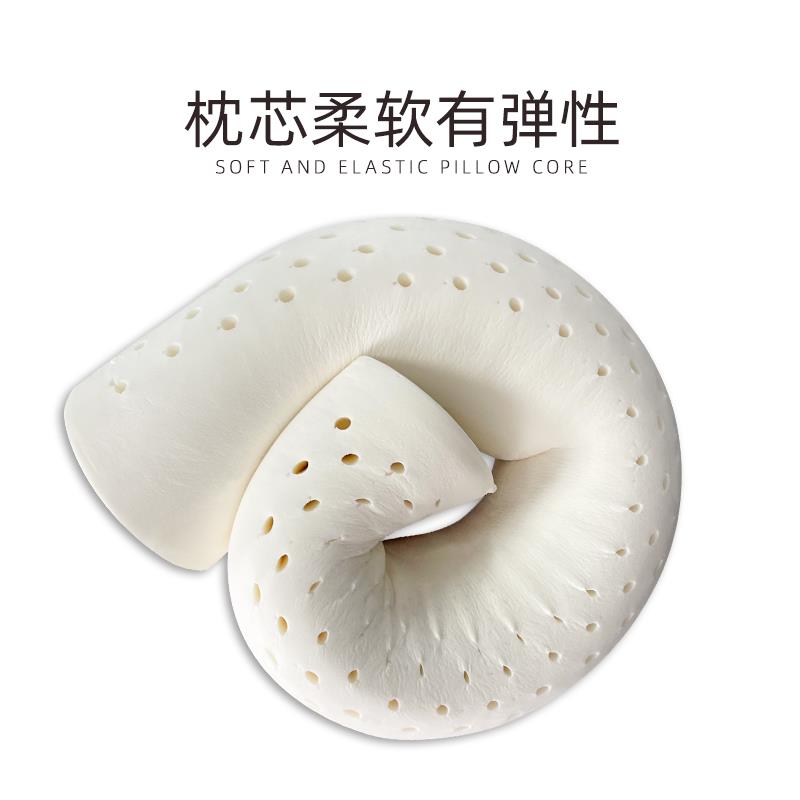 泰国天然乳胶 小圆枕圆柱护颈 颈椎枕圆形糖果枕头睡眠睡觉专用