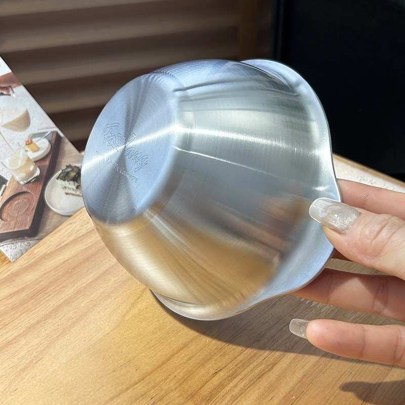 菲仕朗18/10不锈钢碗儿童吃饭碗防摔双耳宝宝辅食加厚小奶锅12cm