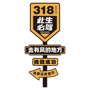 旅行社墙面装饰旅游公司文化墙民宿房间布置办公室贴纸画网红318