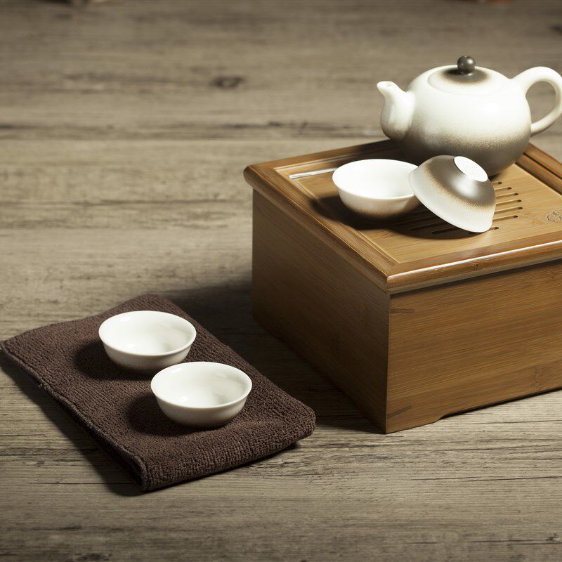 功夫茶具套装实木茶台海白骨瓷紫砂办公室家用送人礼品 谈古论今