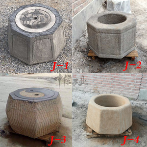 庭院井口井圈石雕摆件八角古井台石井栏青石仿古饮水思源石头井盖