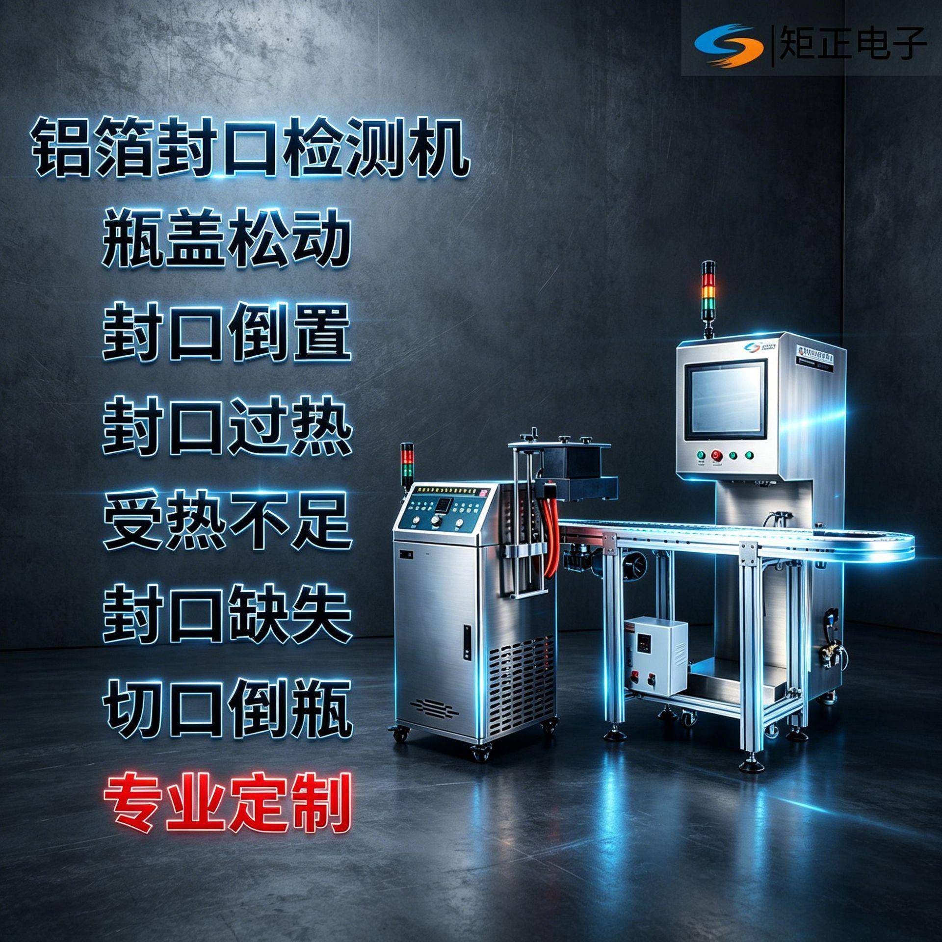 自转盘式铝箔杯灌装口检测机动奶茶果冻封装检测封机支持