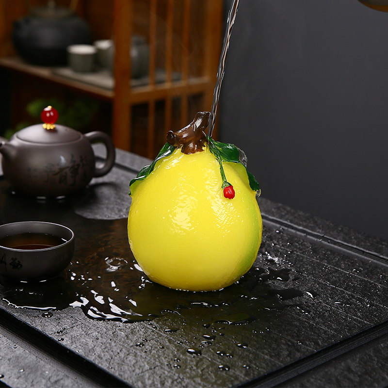 变色柚子茶宠可养茶玩茶桌茶台装饰品摆件精品茶具配件创意茶宠物