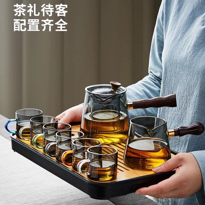 孟瀚侧把壶玻璃煮茶壶电陶炉煮茶器耐高温泡茶壶家用烧水壶可明火