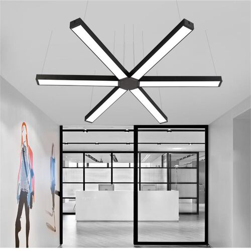 创意LE型网办公室工业风造D异形店铺吊灯具拼接铝材线型 咖长条灯
