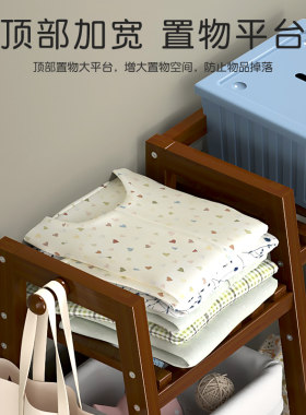 简易落地家用衣柜室内多层儿童实木衣帽架收纳置物衣橱经济型挂衣