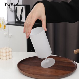 Yuki雪浅中古玻璃店 中古杯日式磨砂酒杯 精酿啤酒杯子落雪无言杯