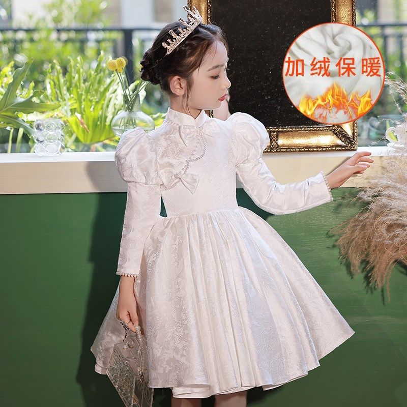 女童轻奢小众高端礼服儿童中国风花童公主裙小主持人演讲比赛秋冬
