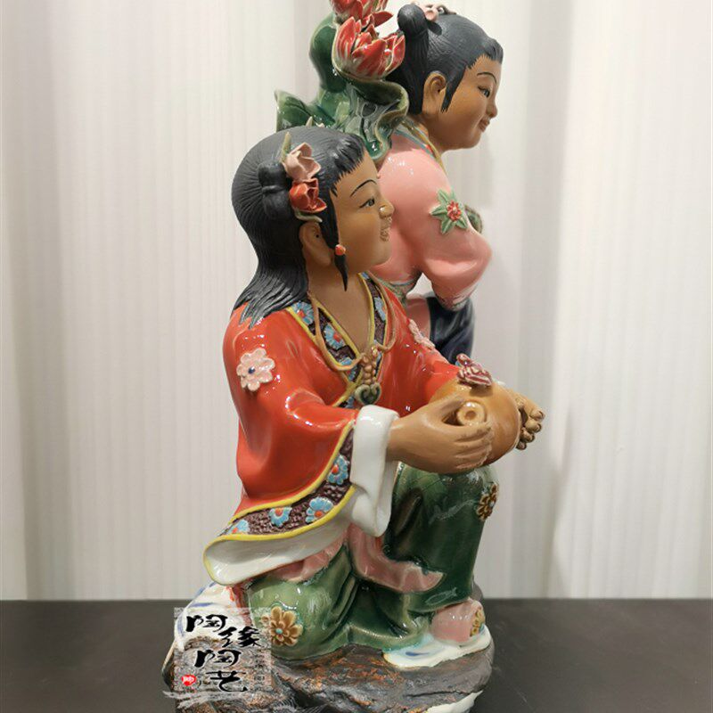 陶瓷工艺品 石湾公仔 和合 婚庆礼品