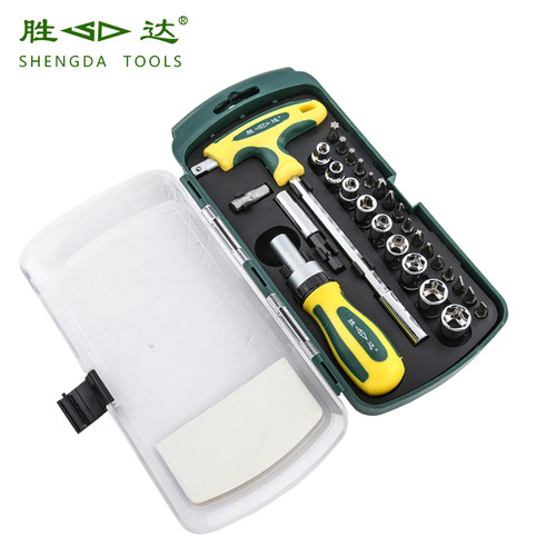 胜达工具 精密批头工具套装 旋具头套筒组套 棘轮螺丝刀组合 包邮