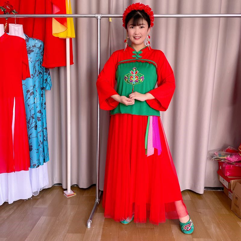 广场舞服装跳舞服套装中老年夏季演出秧歌服新款民族舞蹈服中国风