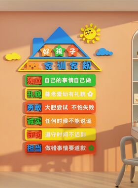 好孩子家规家训墙壁面贴纸儿童区书桌布置小女孩公主房间装饰用品