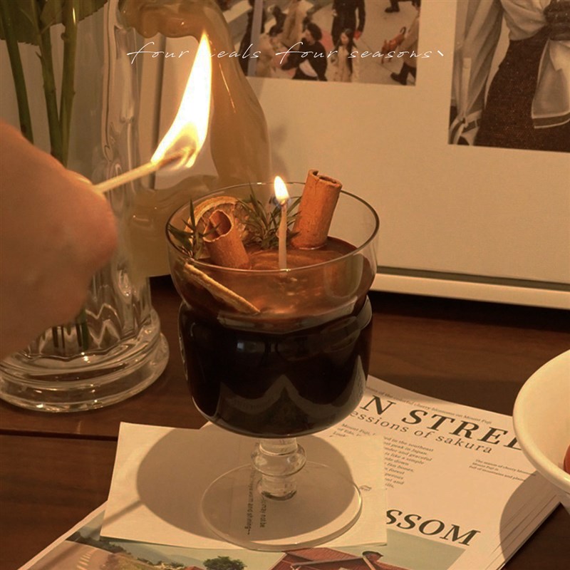 《孤岛情书》氛围感七夕香薰蜡烛咖啡干花ins泡澡送闺蜜生日礼物
