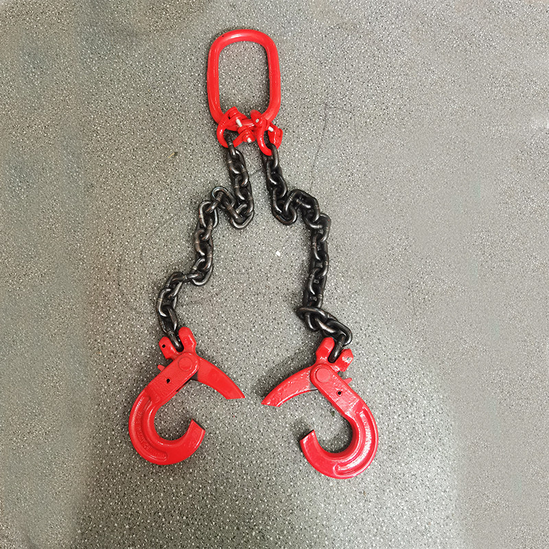 模具吊链双钩起重链条行车吊车钢链安全自锁钩锰钢双链索具吊勾
