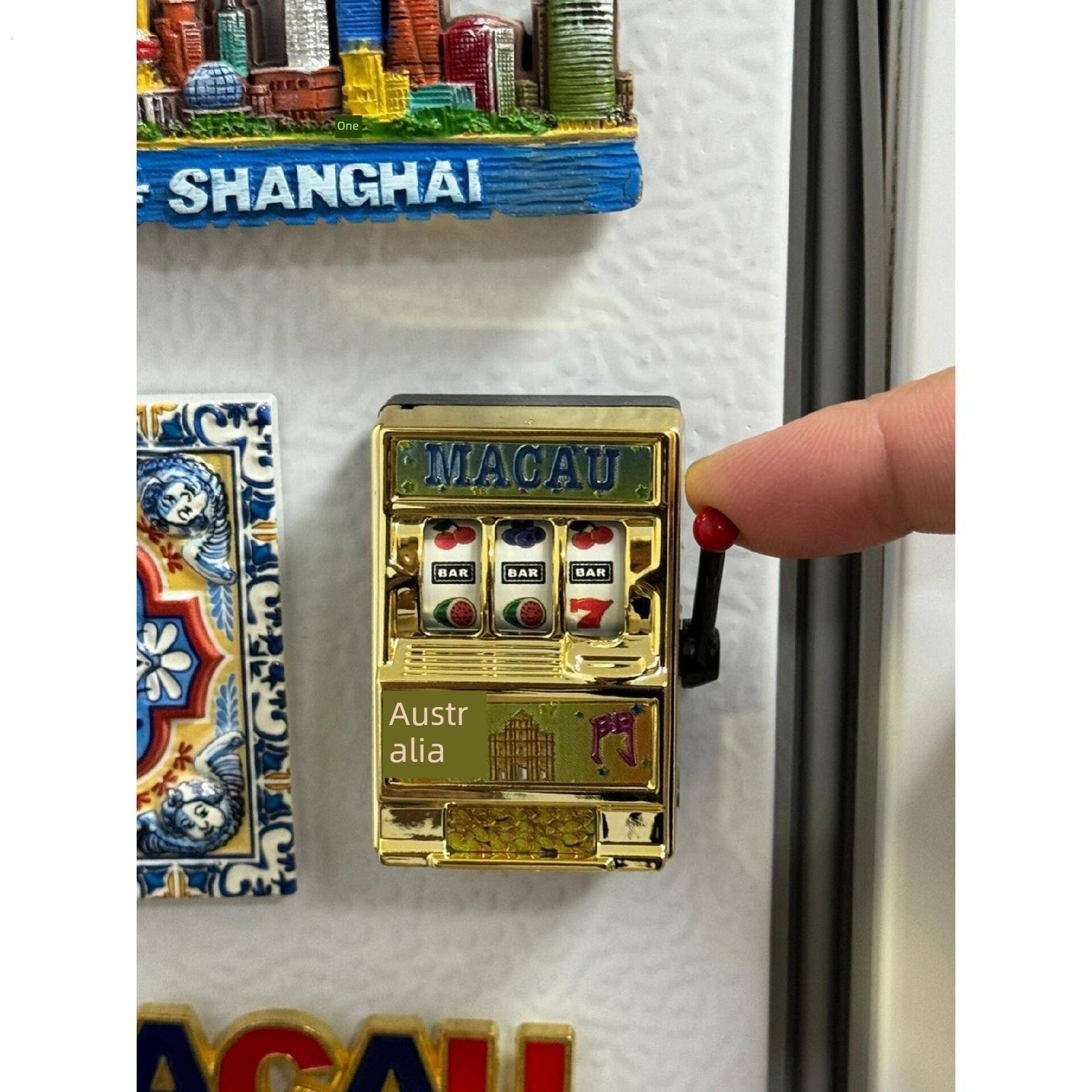 澳门虎机冰箱贴澳门冰箱贴澳门旅游纪念品冰箱装饰贴磁性贴纸