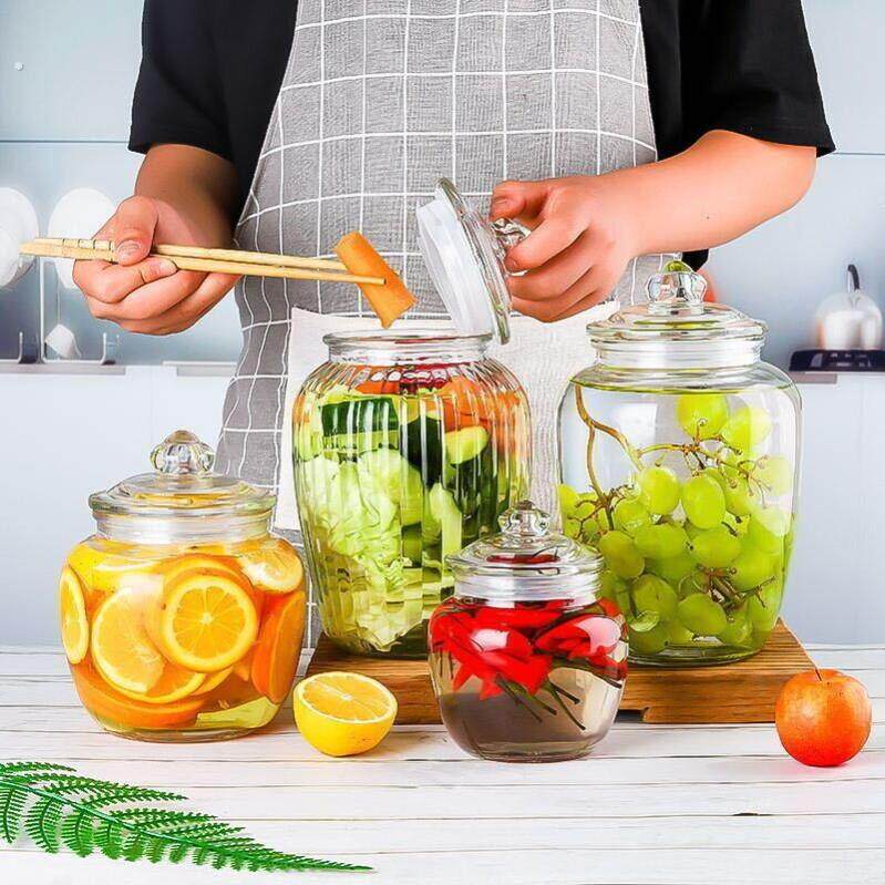 玻璃瓶密封罐加厚泡菜坛子家用大容量腌菜腌蒜玻璃瓶杂粮储物罐