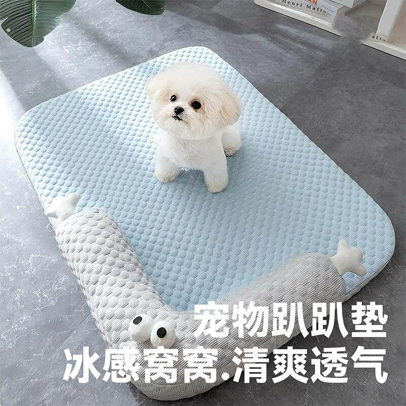 狗狗窝猫窝凉感夏季宠物趴趴垫猫咪凉窝冰丝垫子夏天睡垫降温凉席