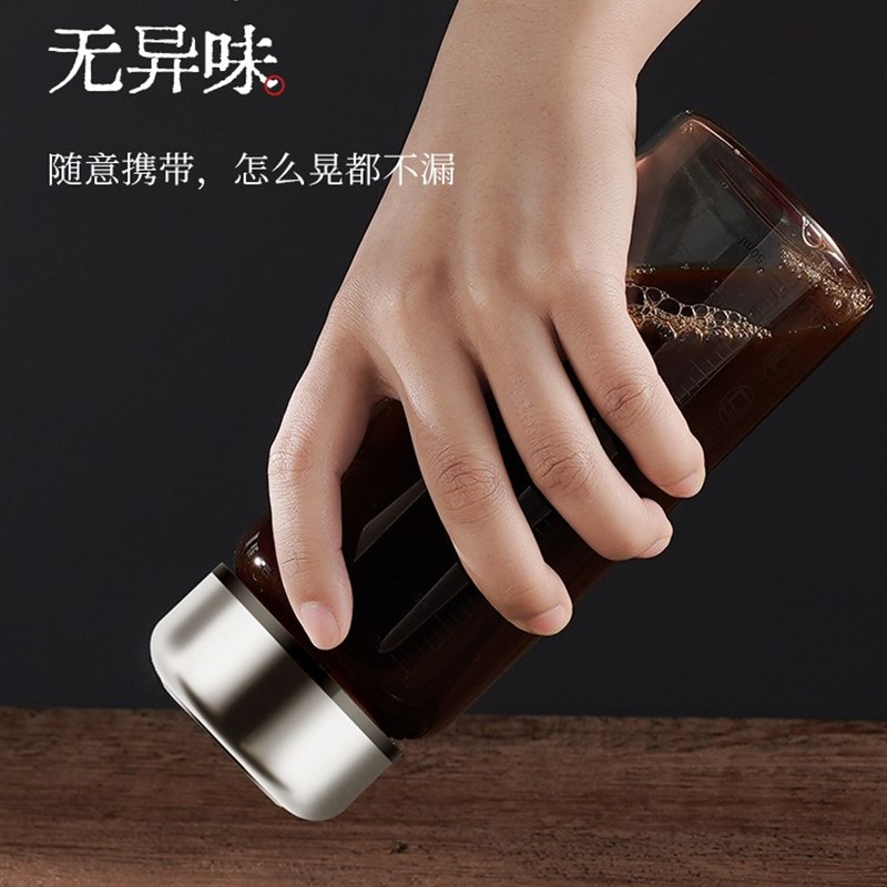 喝中药专用杯便携外带可微波炉加热耐高温分装瓶带刻度玻璃水杯子