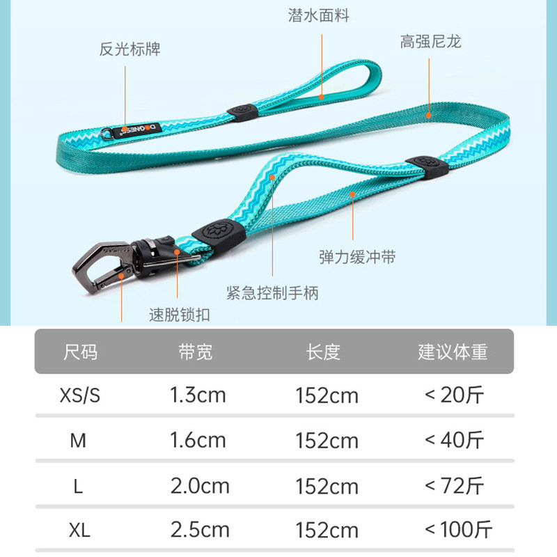 多尼斯狗狗牵引绳圈中型犬拉布拉多金毛遛狗绳快拆绳子小型犬P链