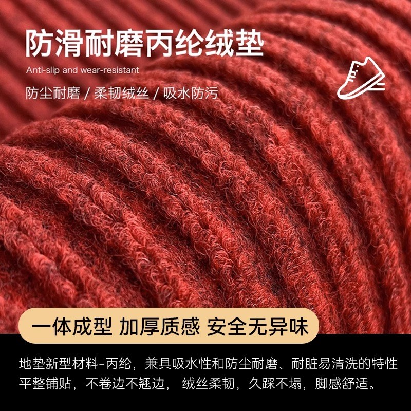 入户门门垫进门地垫龙年新款红色可定制玄关垫家用耐磨耐脏防滑垫