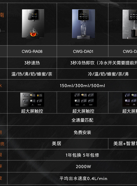 【温热即饮】COLMO管线机家用壁挂式全触控饮水机直饮大出水RA08