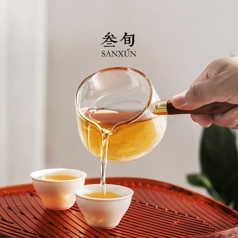 叁旬清远旅行车载玻璃茶具套装便携户外露营旅游功夫小套快客茶杯