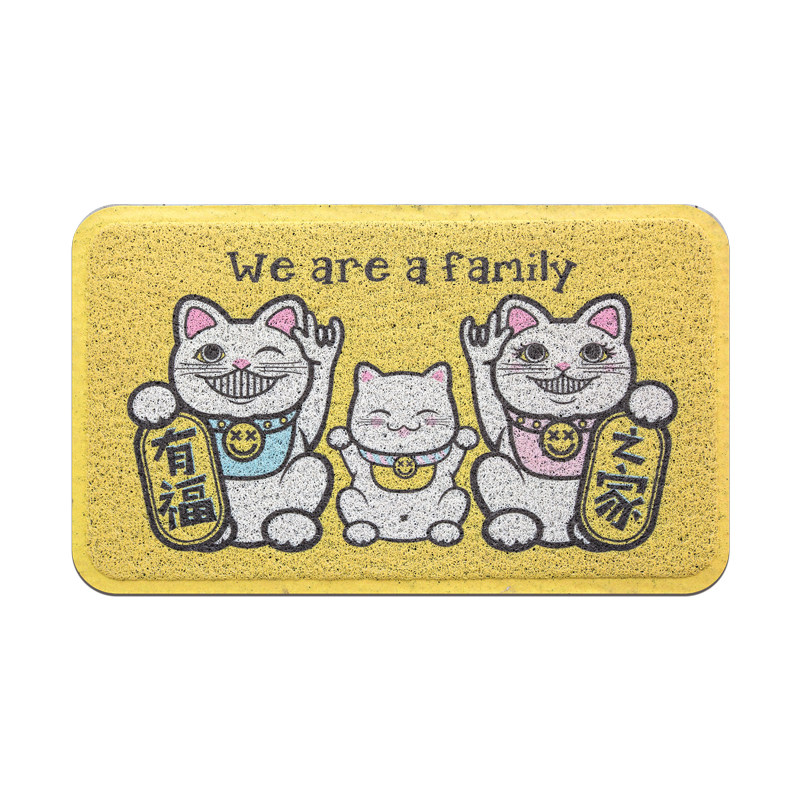 赞屋门口丝圈地垫日式卡通地垫招财猫地垫定制大门垫入户除尘脚垫