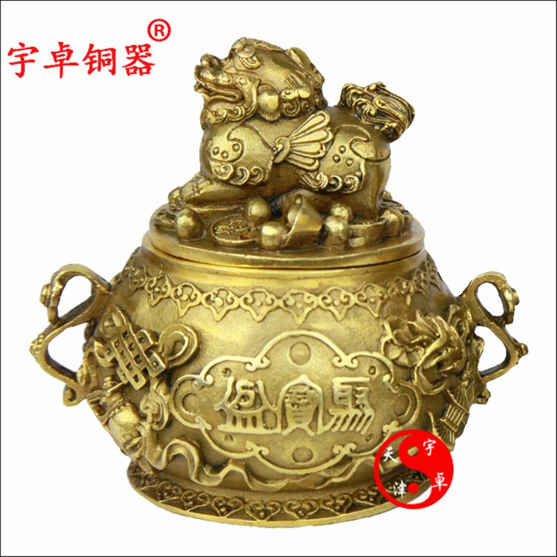 宇卓铜器貔貅聚宝盆工艺品摆饰 纯铜聚宝盆黄铜聚宝盆