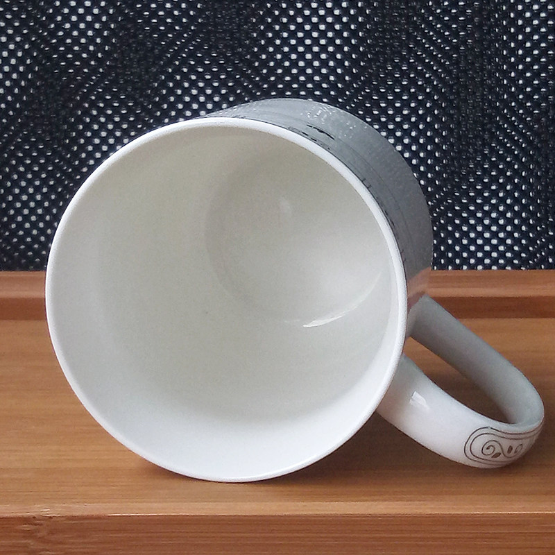 无盖景德镇陶瓷茶杯套装家用喝水杯子带把酒店宾馆办公会议杯茶杯