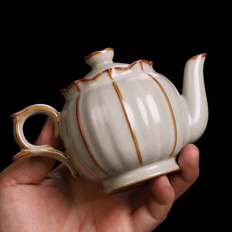 汝窑茶壶单壶陶瓷功夫茶具手工开片可养冰裂釉汝瓷功夫泡茶壶家用