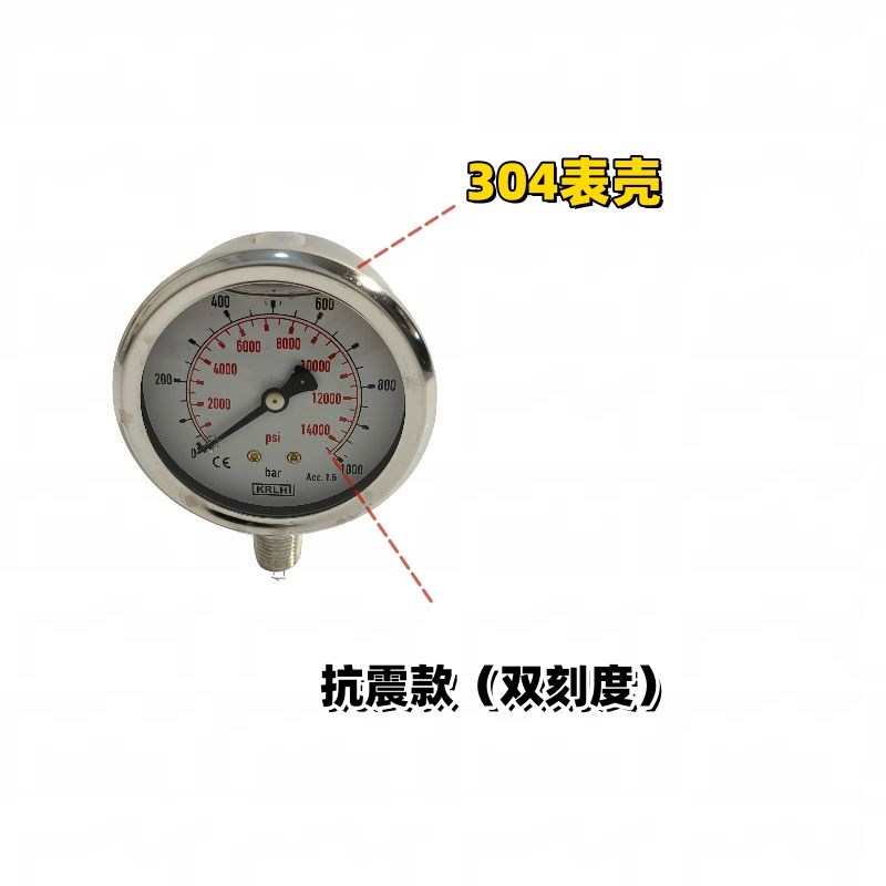 耐震压力表耐压500公斤/600公斤压力表超高压清洗机洗车机压力表