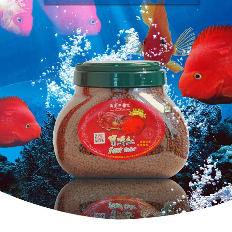 海丰宝赠红血鹦鹉发财鱼饲料自然增艳 宝增红 鱼食 鱼粮950克包邮