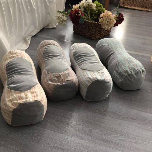 颈椎反弓枕头助睡眠牵引拉伸全荞麦壳不塌陷家用护颈椎圆柱硬枕芯