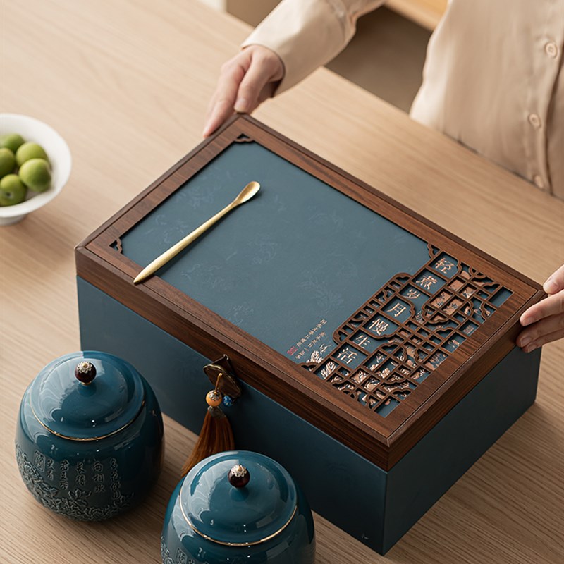茶叶罐礼盒装精品红茶绿茶白茶通用密封罐防潮罐储茶罐包装盒国风