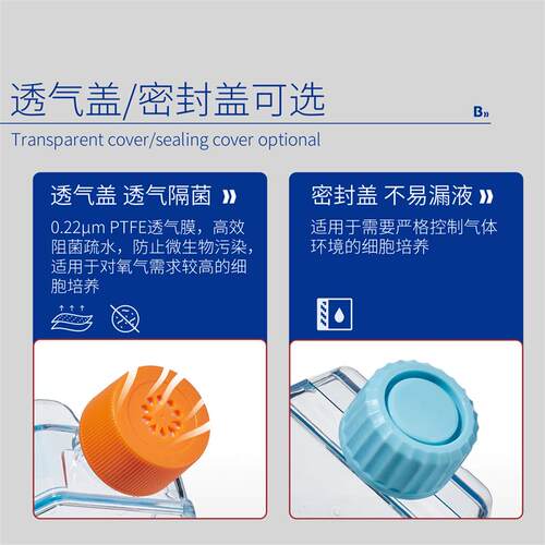 比克曼生物贴壁细胞培养瓶t25实验室厌氧菌培养瓶t75透气盖斜颈瓶