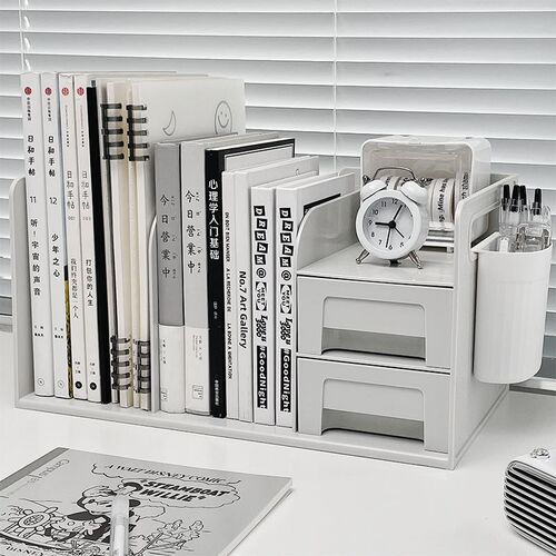 桌面多功能书立架一体置物架书本书架收纳盒办公室桌上文件架挡板