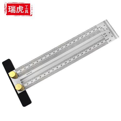 不锈钢划线尺 木工直角尺刻度尺 木工工具 洞洞尺 靠山尺 孔尺