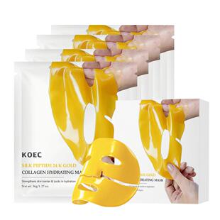 KOEC丝多肽24K金胶原保湿面膜4片装亚马逊爆款Silk Peptide Mask