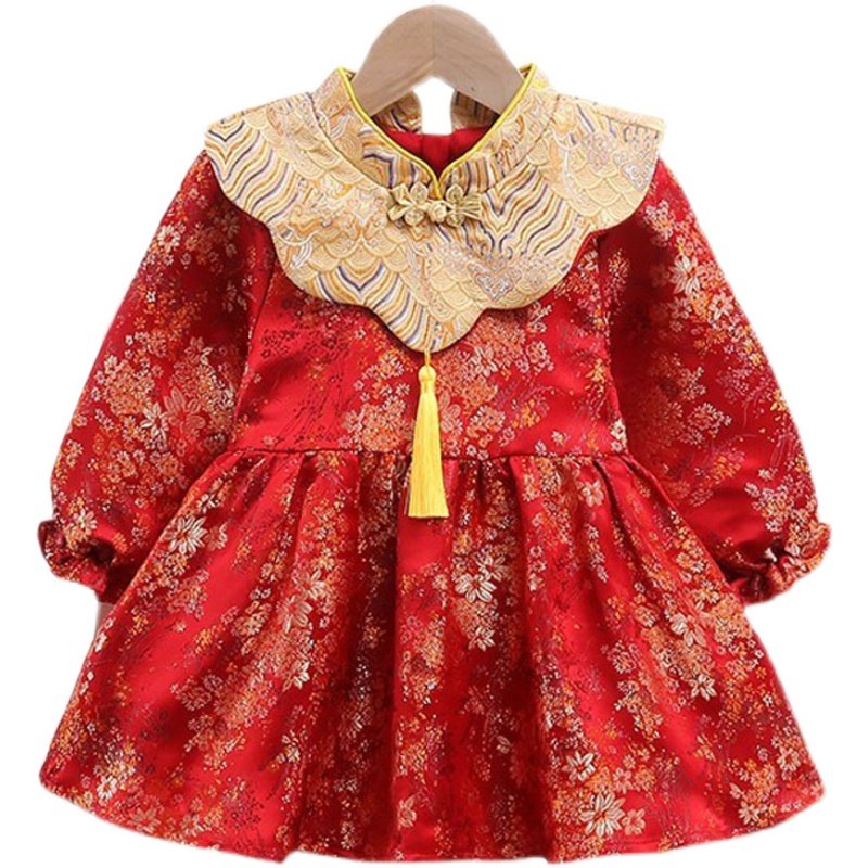 女宝宝周岁礼服夏款婴幼儿一岁生日宴连衣裙女童抓周喜庆旗袍唐装