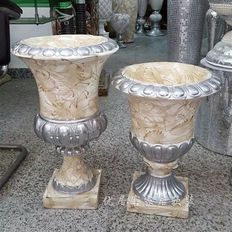 玻璃钢落地大花瓶花器干花插花别墅摆件客厅酒店装饰品
