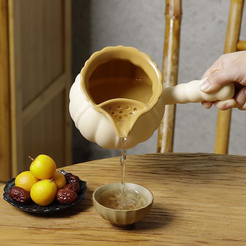 围炉煮茶罐电陶炉罐罐茶煮茶壶陶壶陶罐侧把粗陶可明火烤奶壶罐子